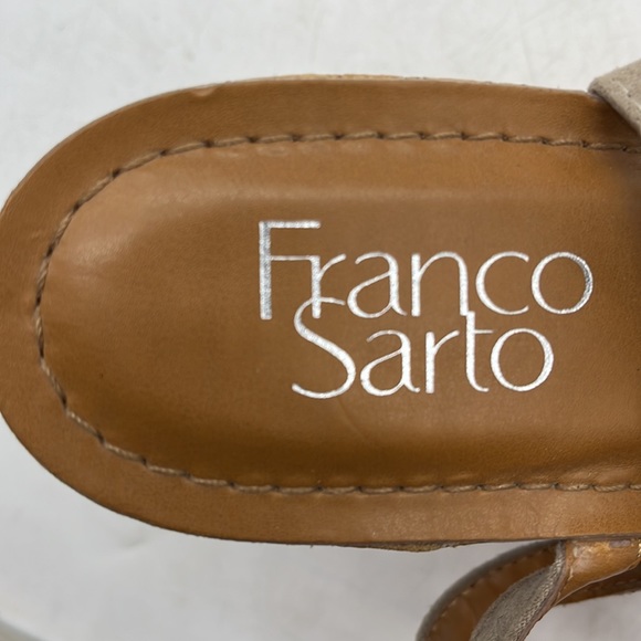 Franco Sarto Clinton Cut Out Tan Cork Wedge Sandal Size 8. MCW2818B - Picture 8 of 9